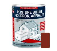 Peinture bitume, résine sol enrobé bitumeux, asphalte, goudron 2.5 litres Brun rouge (RAL 040 30 40)