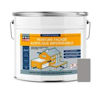 PRO COM Peinture Façade Crépi, Imperméabilisation - Gris Taupe (RAL 7036) - 10 L