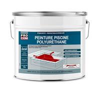PRO COM Peinture piscine béton, peinture polyuréthane pour piscine et bassin, étanche et souple, béton, enduit, ciment 10 litres