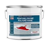 PRO COM Peinture piscine béton, peinture polyuréthane pour piscine et bassin, étanche et souple, béton, enduit, ciment 10 litres