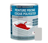 PRO COM Peinture piscine coque polyester et béton, peinture piscine polyuréthane étanche et souple 3 Kg