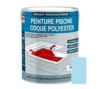 PRO COM Peinture piscine coque polyester et béton, peinture piscine polyuréthane étanche et souple 3 Kg