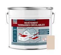PRO COM Peinture, résine d'étanchéité imperméabilisation terrasse circulable, balcon, sols extérieurs, béton, plusieurs coloris 10 litres