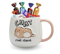 PRO DISTRI Mug Kawaii 3D Chat 40 arni de 25 chocolats Célébrations, Kinder Shokobons et Mini-Bueno, Milka et Daim | Idée Cadeau Gourmand Anniversaire & Fête des Mères