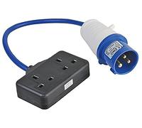 PRO ELEC PELB0139 Rallonge secteur britannique 13 A vers prise CEE, 2P+E, 2P+E, bleu, 350 mm