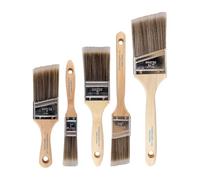 Pro Grade, Paint Brushes, 5-Piece, Paint Brush Set: Flat & Angle Brushes for Latex and Oil Paints, Stains, Interior & Exterior Home Improvement
