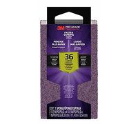 Pro Grade Precision Éponge abrasive 3M Faster Sanding Block, grain 36 (extra-gros), 24003TRI-XC-B, 6,35 cm x 11,4 cm x 2,54 cm, 1 unité, Rose/Grise