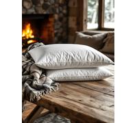 Pro Home Lot de 2 oreillers en plumes d'oie - 1200 g/m² - Rembourrage supplémentaire - Doux, ferme, anti-allergique, acariens - Qualité hôtelière - Pour personnes dormant sur le dos et sur le côté