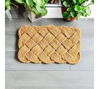 Pro Home Tapis de porte en corde de coco pour intérieur et extérieur - Tapis antidérapant en fibre de coco naturelle nouée à la main - Grattoir de sol - Grattoir à saleté - Paillasson lavable (40 x 60