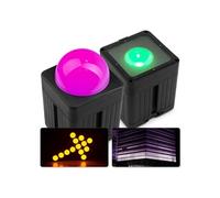 Pro KUBE20BK - Lot de 2 Projecteurs PAR Uplight sur Batterie RGBAW-UV IP65 - Noir, 20 Watts
