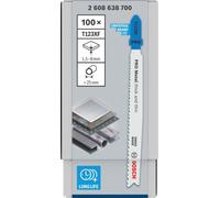PRO Metal thick and thin T123XF Lame de scie sauteuse, 100 mm, 100 pcs.