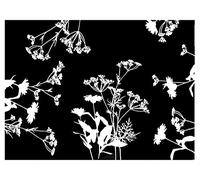 Pro Nappe - Réf 314326I - Set de table jetable en papier gaufré, à l'imprimé floral noir et blanc - Format 30X40 cm - Fabriqué en France - En barquette de 500 sets.
