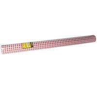 Pro Nappe - Réf R485070I - Nappe jetable en papier damassé en rouleau de 50 M de long X 1,18 M de large - Papier damassé au motif universel chic et classique - 166 couverts - Couleur vichy rouge