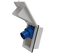 Pro-Styling Prise Extérieure CEE IP44 Pour Caravane 220 V - 240 V - Blanc Rectangulaire