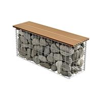pro.tec Banc du Jardin Gabion de Bonne qualité avec siège de WPC Marron Clair (Teck)