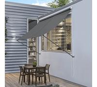 pro.tec Brise-Soleil Pare-Soleil Auvent pour Fixer au Mur Rétractable Armature en Acier Gris 350 x 120 cm