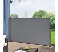 pro.tec Brise-Vue pour Balcon Terrasse Jardin Store Latéral Pare-Soleil Protection Intempéries UV Vie Privée Acier Polyester 160 x 300 cm Gris Ardoise