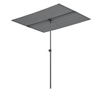 pro.tec Parasol de Jardin Inclinable à 360° Rectangulaire Réglable en Hauteur Brise Vue avec Tissu Opaque Imperméable Aluminium Polyester 180 x 130 cm Gris