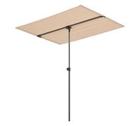 pro.tec Parasol de Jardin Inclinable à 360° Rectangulaire Réglable en Hauteur Brise Vue avec Tissu Opaque Imperméable Aluminium Polyester 180 x 130 cm Sable