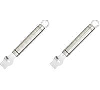 PRO-TOOLS & SOFT GRIP TOOLS KitchenCraft Professional - Zesteur de Citron et d'Agrumes avec Couteau à Cannelle Intégré, Acier Inoxydable, Argent, 21 cm (Lot de 2)