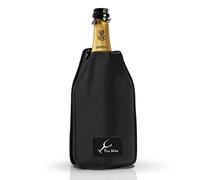 Pro Wine Rafraîchisseur Bouteille Vin & Champagne - Manchon Refroidisseur Thermique avec Gel - Refroidit en 5 min, Garde le Froid 2h - Élastique, Imperméable, Réutilisable, 75cl (Noir)