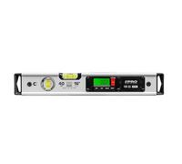 PRO900 Niveau Electronique 40cm avec 2 écrans LCD et pochette - Niveau à bulle numérique avec mémoire de mesure jusqu'à 19 résultats - Indice de protection IP65 - Couleur Blanche
