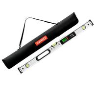 PRO900 Niveau Electronique 80cm avec 2 écrans LCD et pochette - Niveau à bulle numérique avec mémoire de mesure jusqu'à 19 résultats - Indice de protection IP65 - Couleur Blanche