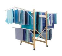 Probache - Séchoir à Linge Pliable Deluxe capacité 27M Blanc et Effet Bois