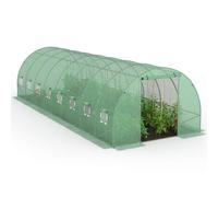 Probache - Serre de Jardin Tunnel 24m² 8 x 3 x 2 m Acier galvanisé + bâche Anti-UV avec Porte et fenêtres des Andes Verte