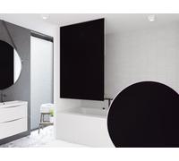 probath Store de douche basique 14 motifs et 13 largeurs au choix - Noir, vert, blanc, transparent, bleu, gris clair (noir, 110 x 240 cm)