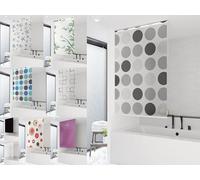 probath Store de douche basique 14 motifs et 13 largeurs au choix - Noir, vert, blanc, transparent, bleu, gris clair (3D Quadro, 160 x 240 cm)