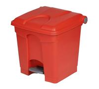 Probbax Poubelle à pédale avec couvercle Capacité 30 litres Rouge 39,5 x 38 x 40,7 cm
