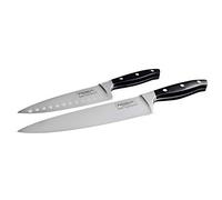 Probus 673100 Trinity Couteau de chef Grand & Petit couteau de cuisine Premium Couteau universel en acier inoxydable pour couper et hacher Poignée en plastique POM Argent/noir