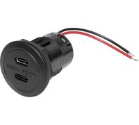 ProCar Double prise Power USB-C PD/QC EV sans LED max 2 x 30 W - Charge maximale : 3 A 12 ou 24 V/CC