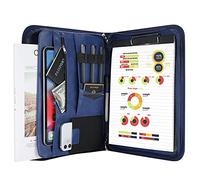 ProCase Portfolio A4 en Simili Cuir, Porte Bloc-notes pour Record de Réunion/RDV Affaires, Housse Document avec Papiers Écrit, Portefeuille Dossier avec Fermeture Éclair Sans Perdre, Légère Durable