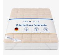PROCAVE sur-Matelas en Laine Vierge, protège-Matelas Respirant, Housse pour Matelas doté de 4 Coins élastiqués, alèse 160x200 cm