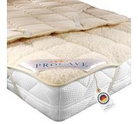 PROCAVE sur-Matelas en Velours de Laine de Mouton et Laine Vierge, sur-Matelas de Haute qualité, protège-Matelas doté de 4 Coins élastiqués, alèse 60x120 cm