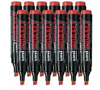 PROCKEY Lot de 12 marqueurs à pointe biseautée Rouge 3-6 mm