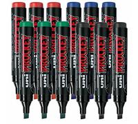 PROCKEY Lot de 12 marqueurs pour tableau blanc uni Cale 3-6 mm 4 couleurs assorties