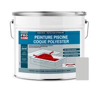 PROCOM Peinture piscine coque polyester - 12.5 Kg - Gris Clair