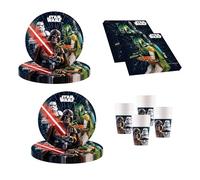 Procos 10215306DY - Set de fête Star Wars Galaxy, 52 pièces de vaisselle jetable pour anniversaire d'enfant et fête à thème, décoration de table, unbekannt