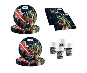 Procos 10215306DY - Set de fête Star Wars Galaxy, 52 pièces de vaisselle jetable pour anniversaire d'enfant et fête à thème, décoration de table, unbekannt