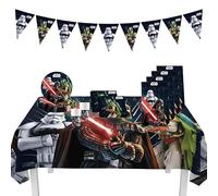 Procos 10215307DY - Set de fête Star Wars Galaxy, 46 pièces de vaisselle jetable pour anniversaire d'enfant et fête à thème, décoration de table, unbekannt