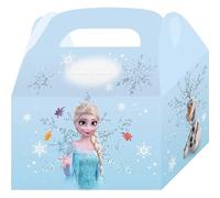 Procos 4 boîtes à friandises Disney La Reine des Neiges pour fête d'anniversaire d'enfant avec poignées de transport, 15,5 cm x 8,5 cm x 9 cm, en carton, cadeau d'anniversaire pour enfants
