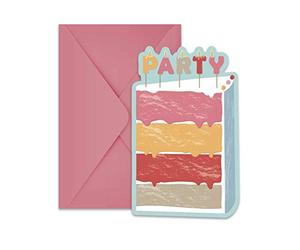 Procos - 5PR89349 - Invitations avec enveloppe Birthday Cake - Multicolore