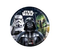 Procos 8 Assiettes en carton Star Wars Galaxy 20 cm - Noir - Taille Unique