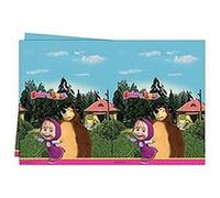 Procos 86515 - Nappe en Plastique, Motif Macha et l'ours, 120 x 180 cm, Multicolore Multicolors G