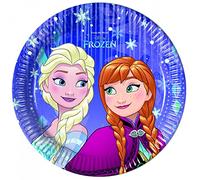 Procos 87894 - Lot de 8 assiettes jetables Frozen Snowflakes, diamètre 20 cm, pour anniversaire d'enfant