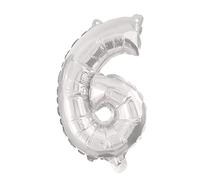 Procos 91200 - Ballon en aluminium chiffre 6, ballon à l'hélium, ballon d'anniversaire, décoration, cadeau