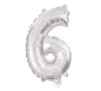 Procos 92472 - Ballon gonflable chiffre, argenté, taille 95 cm, hélium, ballon d'anniversaire, décoration, anniversaire